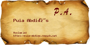 Puia Abdiás névjegykártya